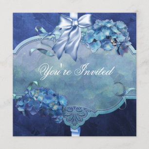 Invitación Fiesta azul del Hydrangea