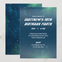 Fiesta azul y verde del cielo del espacio ultrater
