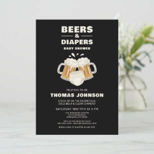Invitación Fiesta Baby Shower Beer and Diaper