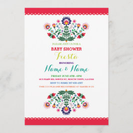 Invitación Fiesta Baby Shower Chica mexicano niño brillante i