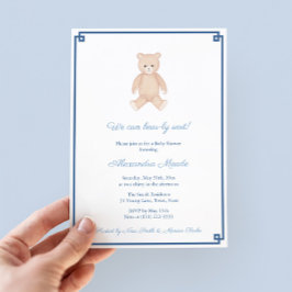 Invitación Fiesta Baby Shower Classic Teddy Bear Boy