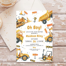 Invitación Fiesta Baby Shower de Boy Under Construction