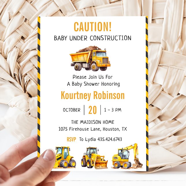 Invitación Fiesta Baby Shower de Boy Under Construction (Subido por el creador)