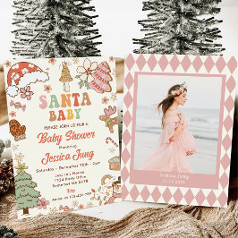 Invitación Fiesta Baby Shower de Cookie Santa Baby Navidades