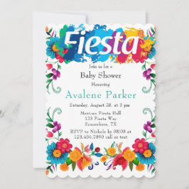 Invitación Fiesta Baby Shower de flores mexicanas