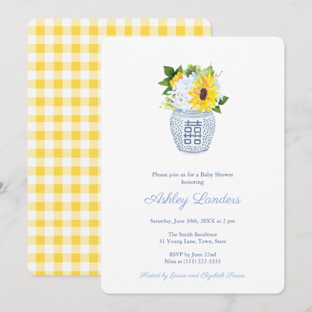 Invitación Fiesta Baby Shower de la cocina de la cocina del c (Anverso / Reverso)