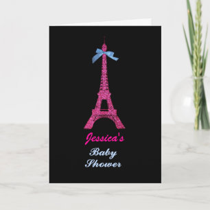 Invitación Fiesta Baby Shower de la Torre Eiffel de París Hot