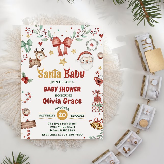 Invitación Fiesta Baby Shower de Navidades de bebé Santa (Subido por el creador)