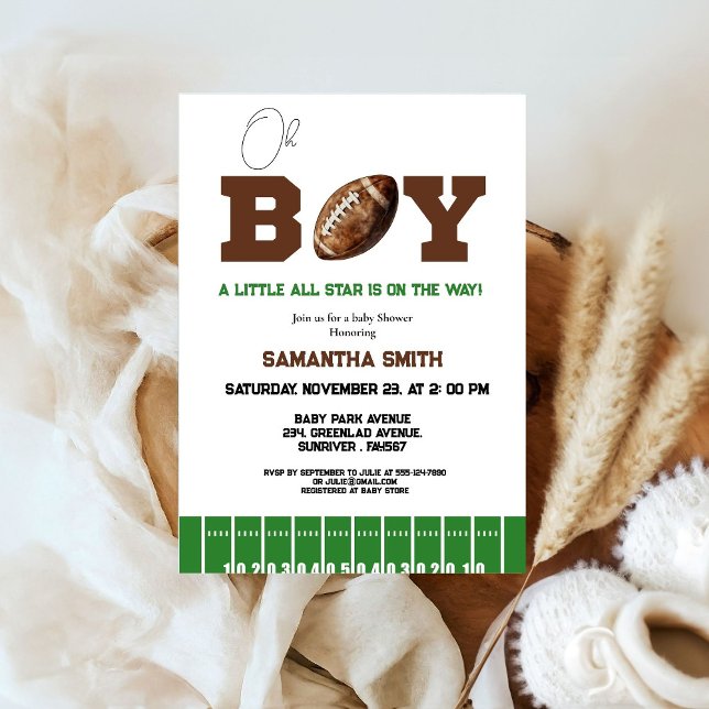 Invitación Fiesta Baby Shower de Sport Football Boy (Subido por el creador)