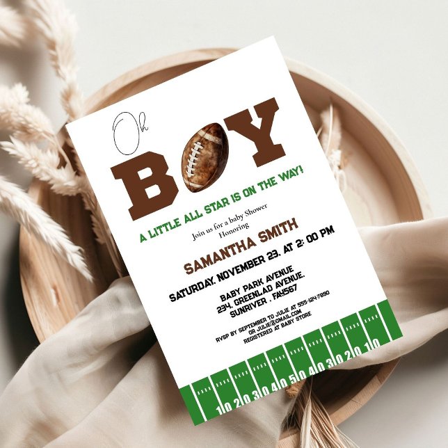 Invitación Fiesta Baby Shower de Sport Football Boy (Subido por el creador)
