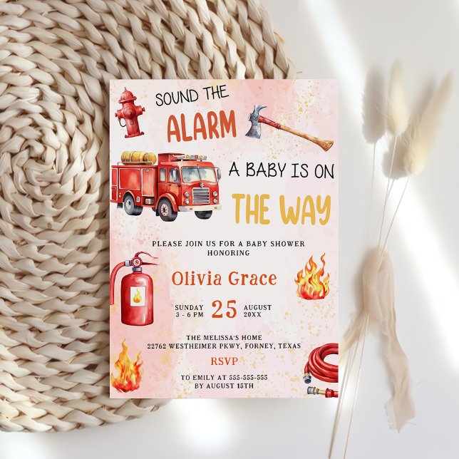 Invitación Fiesta Baby Shower del motor de bomberos (Subido por el creador)