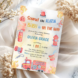 Invitación Fiesta Baby Shower del motor de bomberos