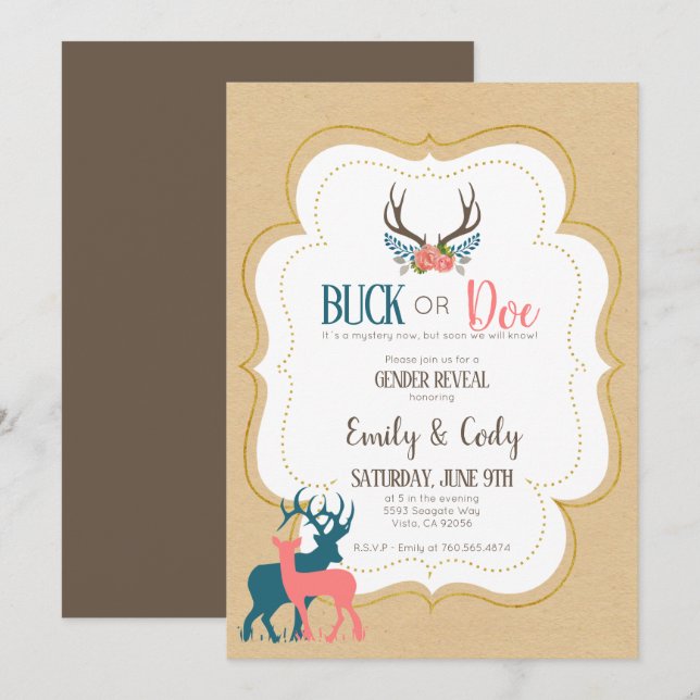 Invitación Fiesta Baby Shower Invita (Anverso / Reverso)