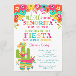 Invitación Fiesta Baby Shower Invitation~ Piñata y flores