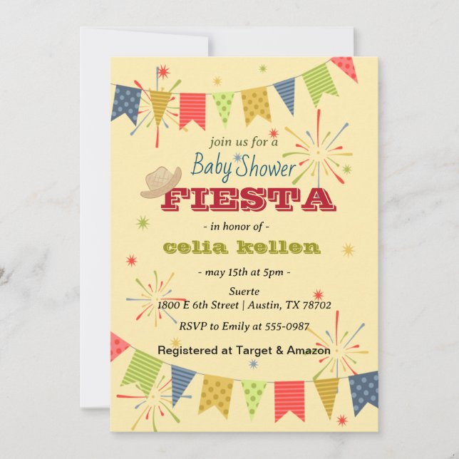 Invitación Fiesta Baby Shower mexicana (Anverso)