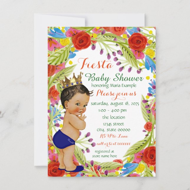Invitación Fiesta Baby Shower Niño (Anverso)