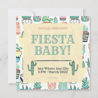 Invitación Fiesta Baby Sprinkle Invitation Cactus Greeneratio