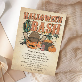 Invitación Fiesta Bash de Calabaza de Vaquero Occidental Hall