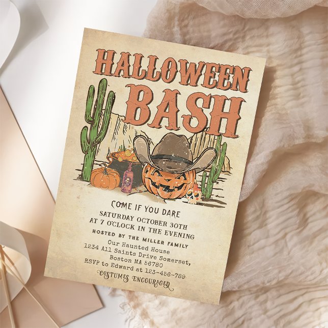 Invitación Fiesta Bash de Calabaza de Vaquero Occidental Hall (Subido por el creador)
