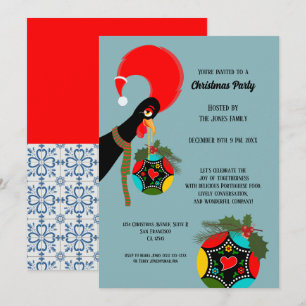 Invitación Fiesta Bauble, Navidades holly de la galera portug