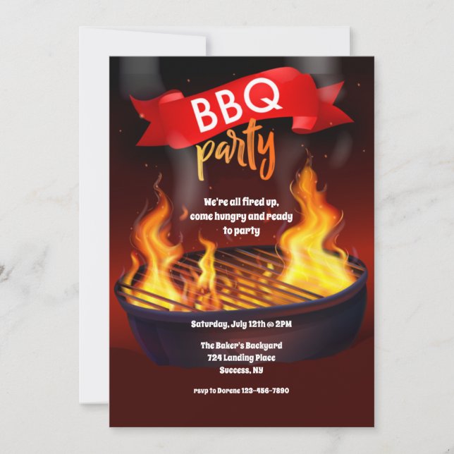 Invitación Fiesta BBQ (Anverso)