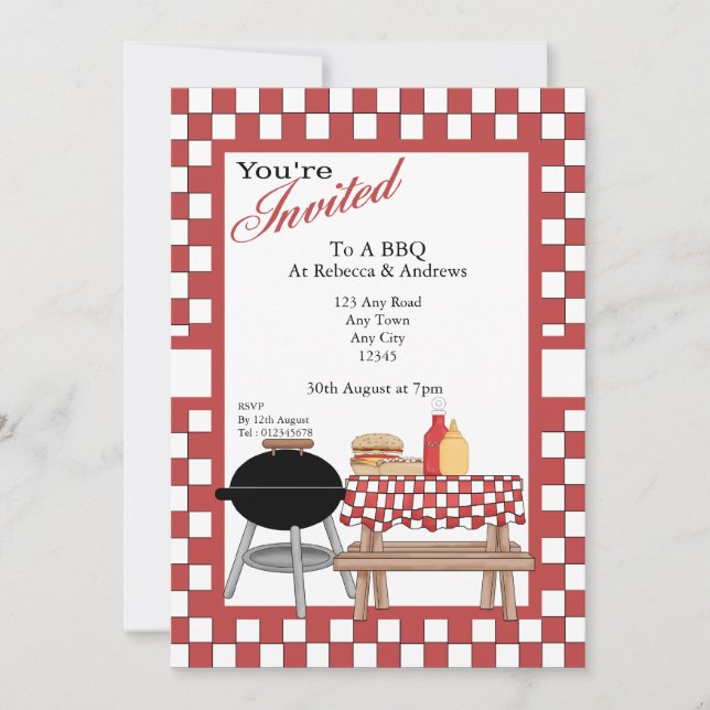 Invitación Fiesta BBQ (Anverso)