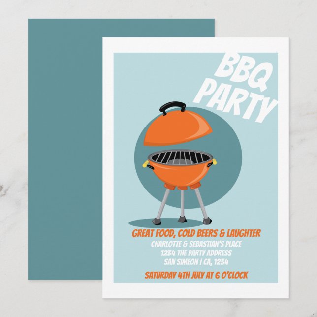 Invitación Fiesta BBQ (Anverso / Reverso)