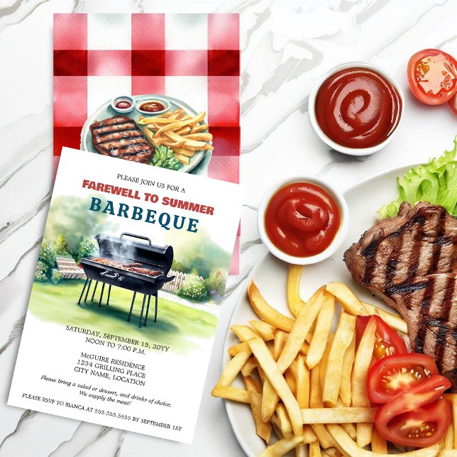 Invitación Fiesta BBQ (Invite family and friends for a BBQ to celebrate any occasion.  )
