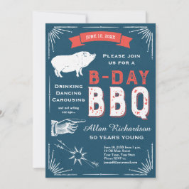 Invitación Fiesta BBQ por cumpleaños por cumpleaños número 50