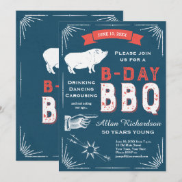 Invitación Fiesta BBQ por cumpleaños por cumpleaños número 50