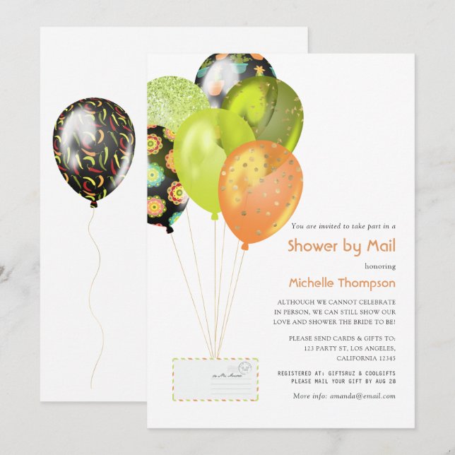 Invitación Fiesta bebé o ducha de novia por correo (Anverso / Reverso)