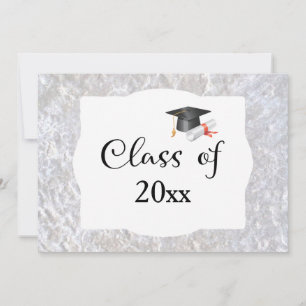 Invitación Fiesta bilateral de mármol de graduación personali