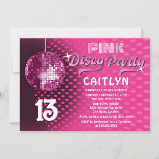Invitación Fiesta Birday Pink Disco