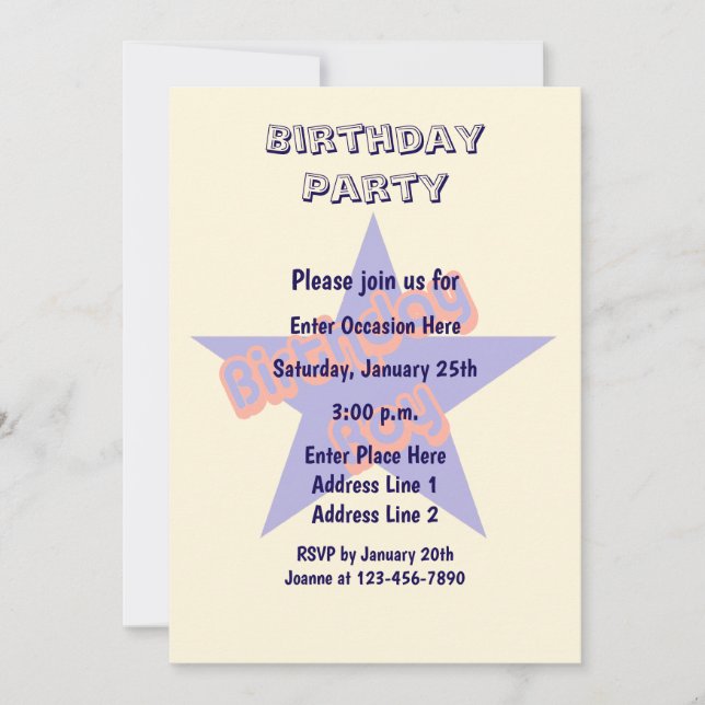 Invitación Fiesta Birthday Boy Cute (Anverso)