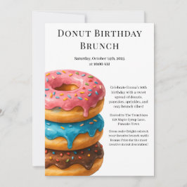 Invitación Fiesta Birthday Brunch | Crepes y donuts