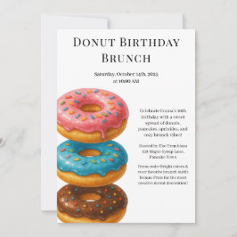 Invitación Fiesta Birthday Brunch | Crepes y donuts