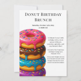 Invitación Fiesta Birthday Brunch | Crepes y donuts