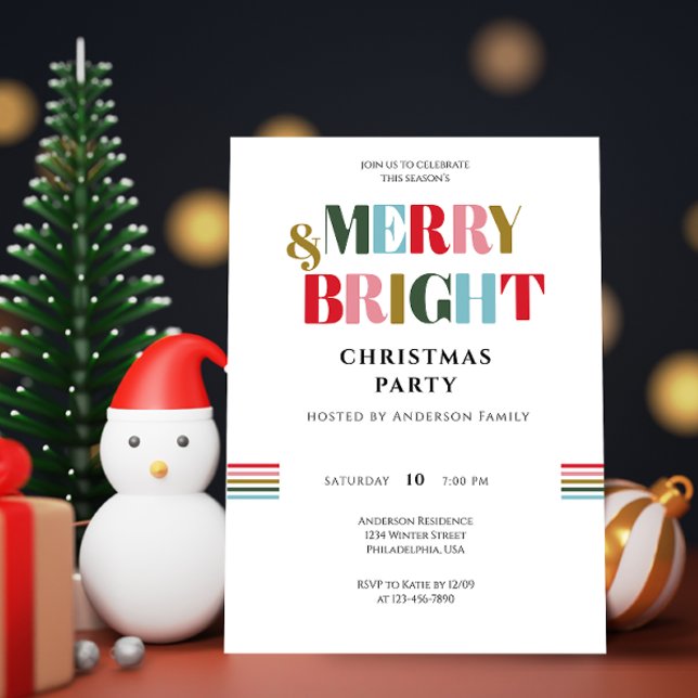 Invitación Fiesta Blanca de Navidad Alegre y Brillante en Col (Subido por el creador)