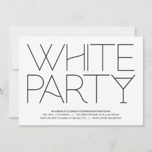 Invitación Fiesta blanco