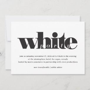Invitación Fiesta blanco
