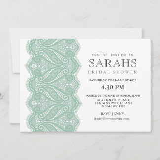 Invitación Fiesta blanco con ducha de novia con leche de ment