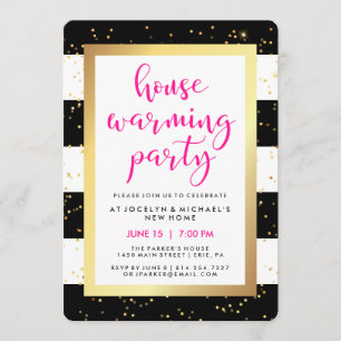 Invitación Fiesta blanco y falso negro del estreno de una