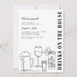 Invitación Fiesta blanco y negro para el calentamiento de la