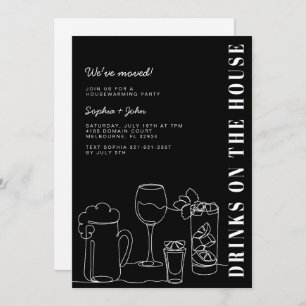 Invitación Fiesta blanco y negro para el calentamiento de la