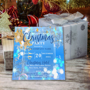 Invitación Fiesta Blue Winter Wonderland Corporate Xmas