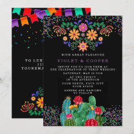 Invitación Fiesta Boda de Cactus floral mexicano