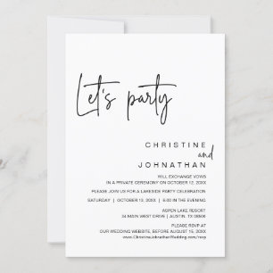 Invitación Fiesta, Boda Elopement Dinner