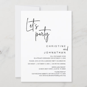 Invitación Fiesta, Boda Elopement Dinner