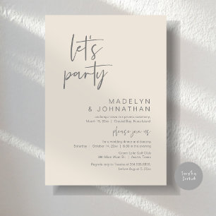 Invitación Fiesta, Boda Elopement Dinner y Dancing