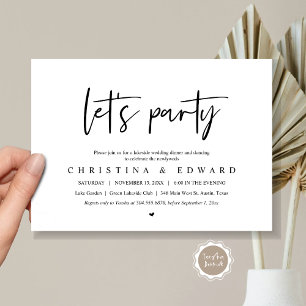 Invitación Fiesta, Boda Elopement, Minimalista moderno